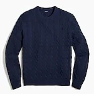 J. Crew Factory COTTON CABLE CREWNECK SWEATER